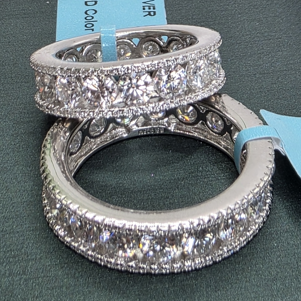 💎 4.14 CTW Sterling Silver Moissanite Eternity Band Ring 💎